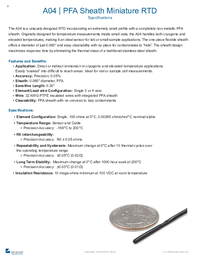 Thumbnail of document Data Sheet - A04 Miniature RTD